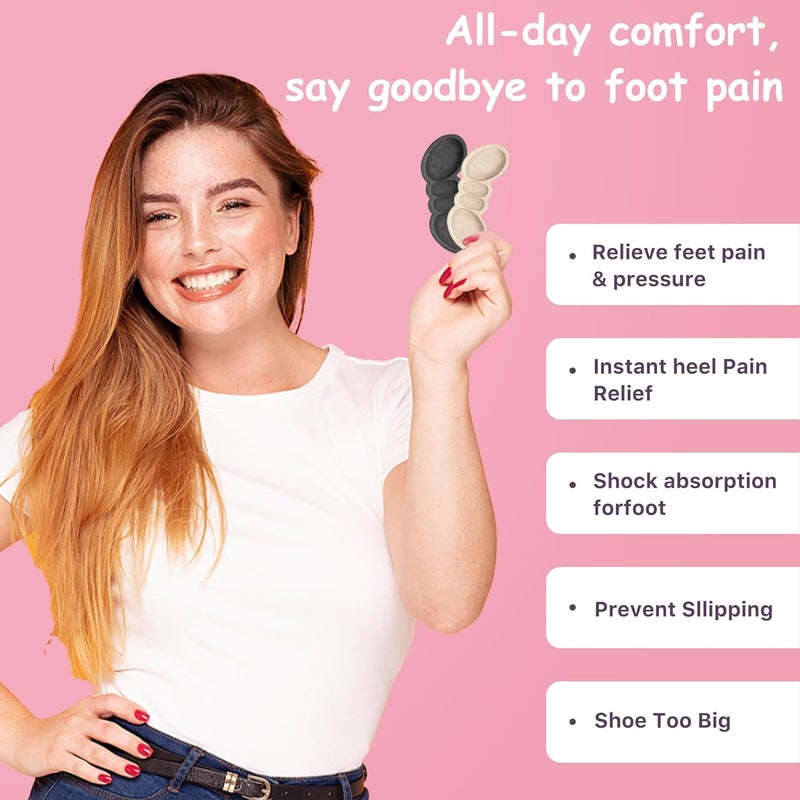 mickee Heel Inserts for Women - Heel Pads for Shoes That are Too Big | Non-Slip Heel Grips, High Heel Comfort Pads, Shoe Filler & Heel Protectors for Women's Shoes (4Pairs) - Image 2